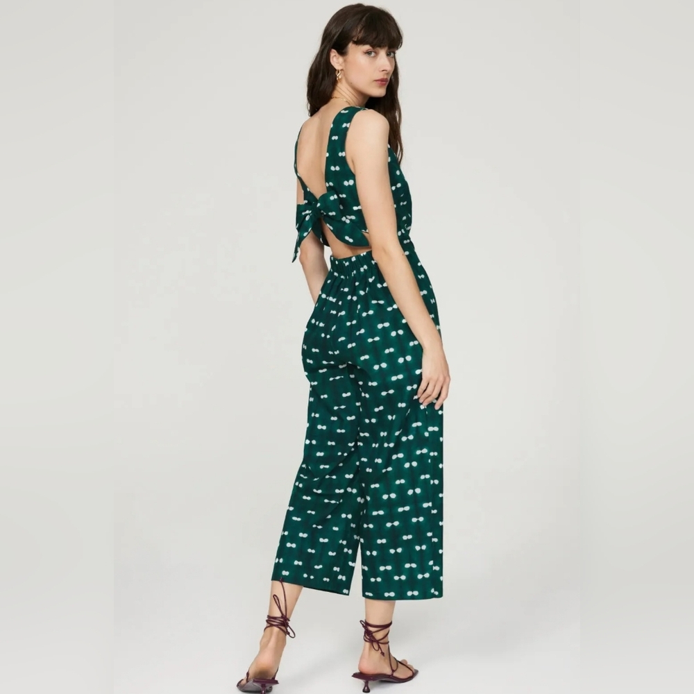 Sleeveless Green Printed Jumpsuit - Picture 3 of 6